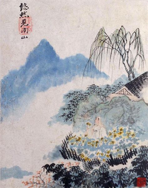 採菊東籬下悠然見南山|採菊東籬下，悠然見南山